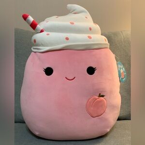 Squishmallows Large 16 inch Shelbs the Peach Milkshake Plush Rare Find NWT